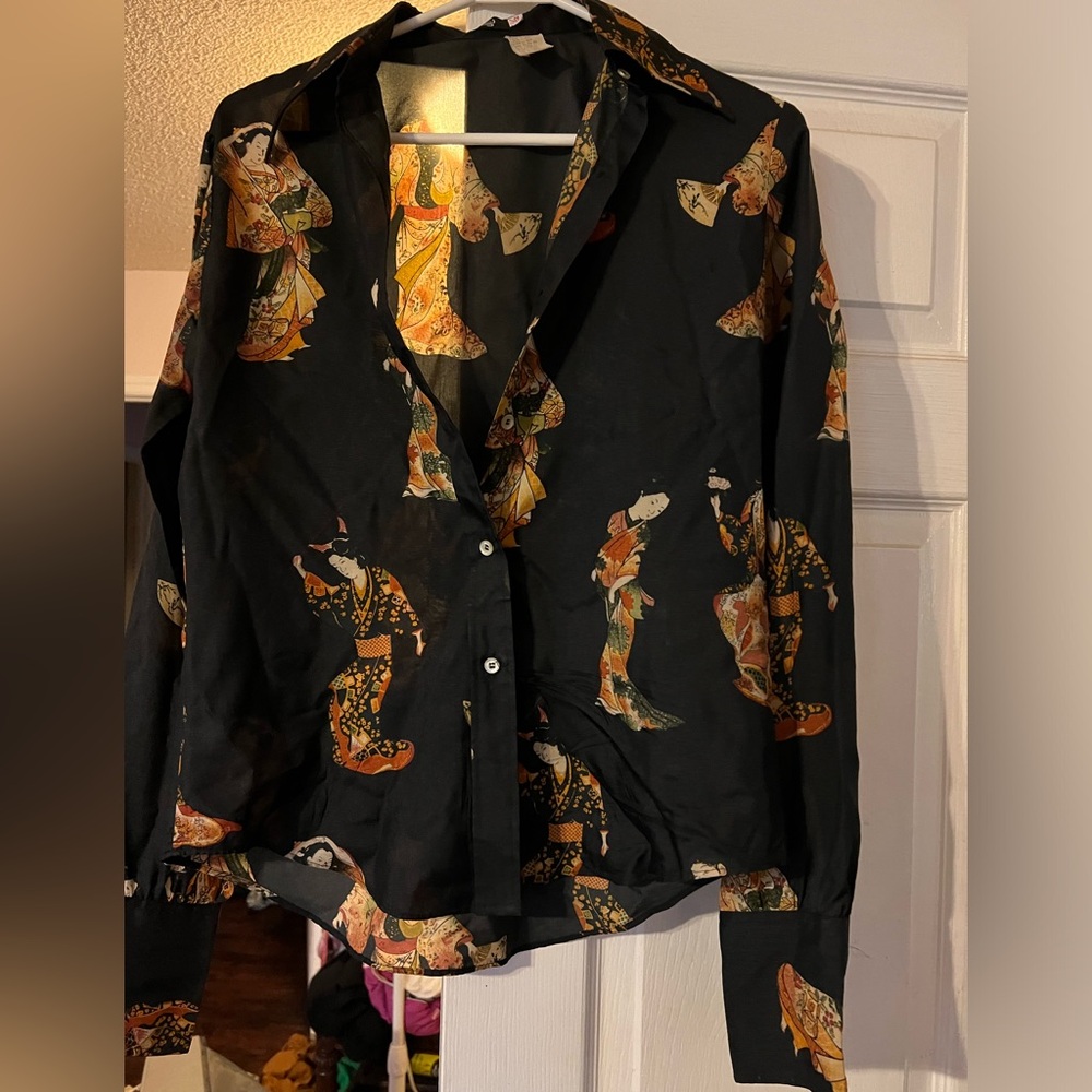 Silk Emilio Pucci Silk Geisha Button Up Blouse
